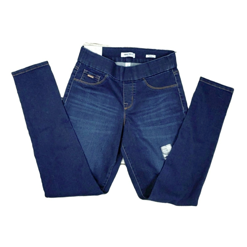 NWT Nine West Heidi Womens 6 Dark Blue Pull On Skinny … - Picture 2 of 4